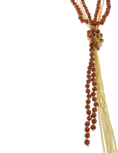 Behave - Lange ketting met facet geslepen kralen - Goudkleur, 59,5 cm + verlengketting