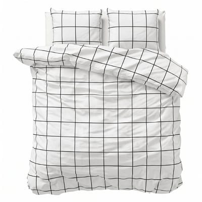 Dekbed-Discounter - Presence Dekbedovertrek 240 x 200/220 cm - Verkoelend Percale Katoen - Dubbele instopstrook - Wassen op 40 graden - Inclusief 2 kussenslopen - Wit
