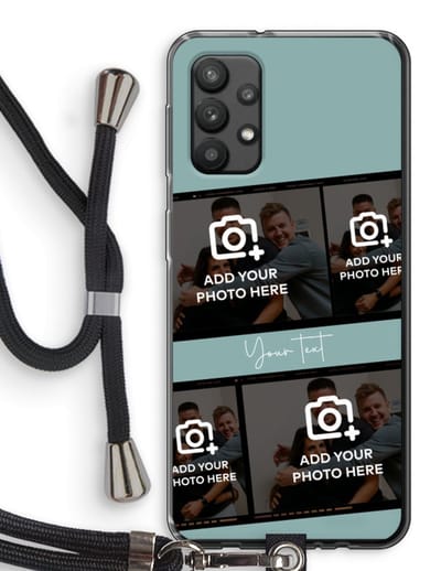 Gepersonaliseerd - Case Company® - Hoesje met koord geschikt voor Samsung Galaxy A32 4G hoesje met Koord - Filmrol N°2 - Telefoonhoesje met Zwart Koord - Bescherming aan alle Kanten en Over de Schermrand