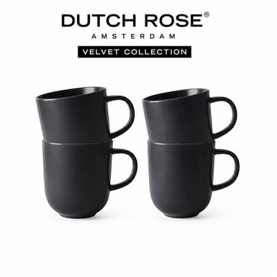Dutch Rose Velvet - Dutch Rose Set 4 Bekers mat Antraciet