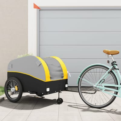 vidaXL - Fietstrailer - 45 - kg - ijzer - zwart - en - geel