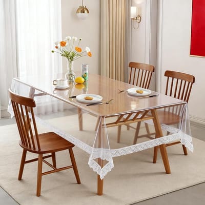 Transparante PVC Tafelkleed Rectangular 54 x 72 Inch - Waterdicht, Vlekbestendig en Ideaal voor Keuken, Tuin en Picknick