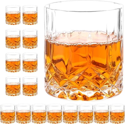 Dailygoods - Set van 18 Kristal Whiskyglazen van 200 ml voor Cocktails en Scotch