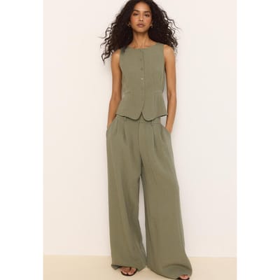 Stradivarius Rustieke verstelbare super wide broek  Kaki 34