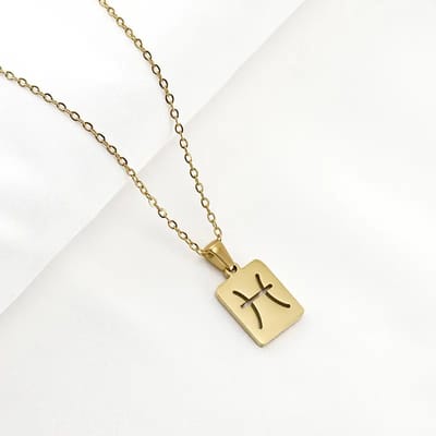 Sterrenbeeld Ketting Vissen - Stainless Steel Gouden Ketting Dames - Goudkleurig - Cadeau voor Vrouwen - Starlyte