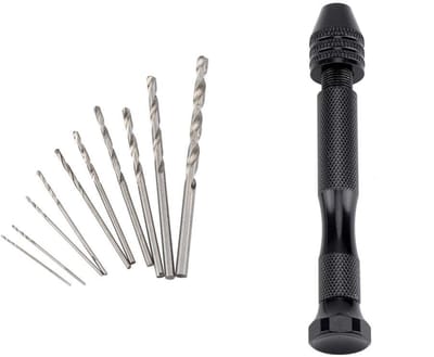 Dailygoody - Rotary Hand Boor Mini Twisted - Lichtgewicht en Draagbaar - Geschikt voor DIY Ambachten - Inclusief Verschillende Boren - Handgereed