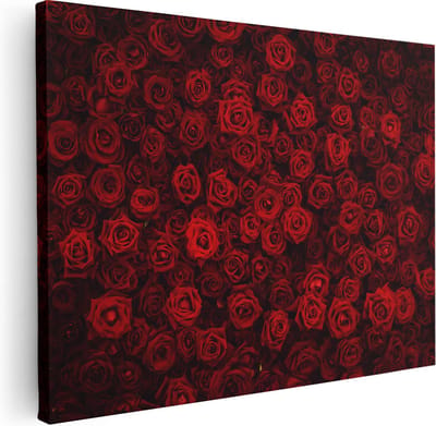 Artaza Canvas Schilderij Rozen Bloemen - 40x30 cm - Klein - Muurdecoratie Woonkamer - Wanddecoratie Bloem - Kamer Accessoires