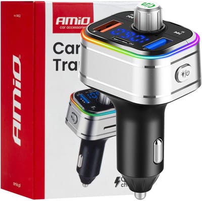 Car FM Transmitter 1×USB-C microSD 12V 24V – Bluetooth, Hands-Free Bellen en Multifunctioneel