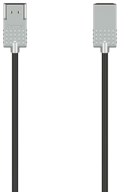 Hama High-Speed HDMI Kabel Ultra-Slim 4K + Ethernet 200 cm Zilver/Zwart