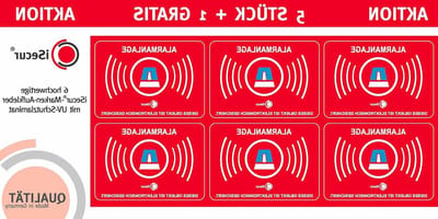 Alarmsysteem Stickers - Waarschuwingsstickers Beveiliging - Afschrikken Inbrekers - UV- en Weerbestendig - 5x35 cm - Geel