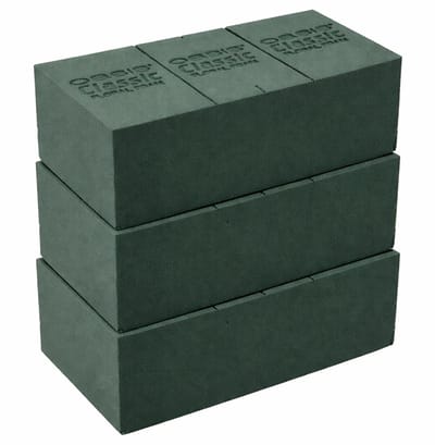 Rayher Steekschuim - 3x stuks - 23x3x8 cm - groen - oase - nat - rechthoekig
