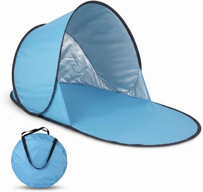 Babytent - Strandtent kind - Zonbescherming buiten - Instant pop-up ontwerp - Compact gevouwen - Blauw