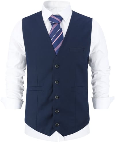 ALLTHEMEN Heren Effen Vest Voor Casual Draagcomfort Gilet- Slanke Pasvorm Vest - M