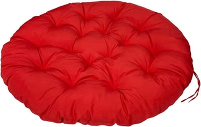 Kussens Papasan Ronde, Dikke Kussen Pad Voor Outdoor Ei Stoel Tuinkussen Zitkussen Schotel Rotan Swivel Hangstoel Binnen En Buiten (Rood, 110x110cm)
