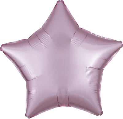 Satijn zijde pastel roze sterfolie ballon 48 cm