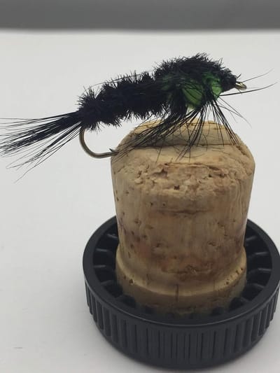 Vliegen voor forel - Visnimf - Vliegvissen - Klassiek nylon patroon - Maat 10 - Groen