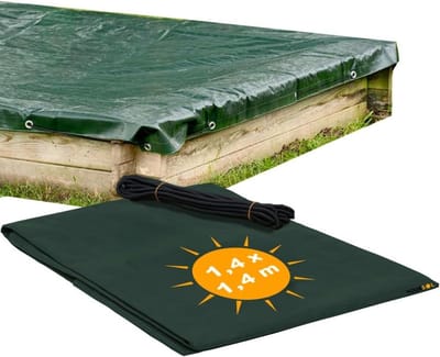 Waterdichte zandbakhoes 1,4 x 1,4 m, zandbakhoes, zandbaknet, beschermhoes voor zandbak