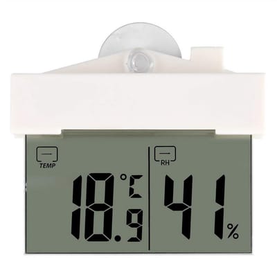 Digitale Thermometer - Vochtigheidsmeter Binnen - Klimaat Bewaken - Helder LCD Scherm - 110 x 92 mm - Transparant