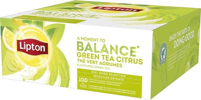 Lipton Green Tea Citrus - Feel Good Selection - thee 100 zakjes - display