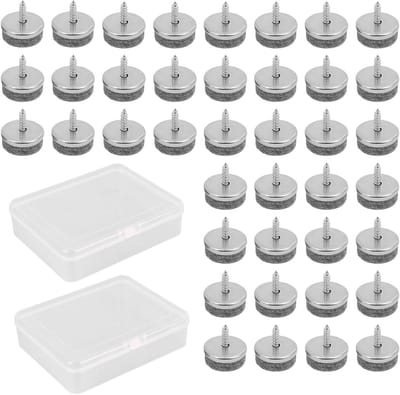 40 stuks meubel-viltdoppen met 2 kunststof opbergdozen stoelpootbeschermers geschroefde meubelvoetkussens tafel- en stoelpootbeschermers krasbestendige vloerbeschermers