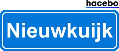Hacebo - Plaatsnaam Sticker - 29x10 CM - Nieuwkuijk sticker - Verkeersborden sticker - grappige cadeaus - Nieuwkuijk