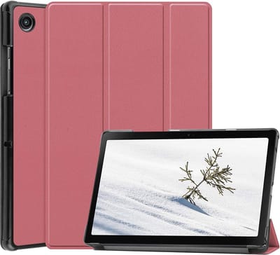 Hoes Geschikt voor Samsung Galaxy Tab A8 (2021 & 2022) hoes – tri-fold bookcase met auto/wake functie - 10.5 inch – Wine Rood