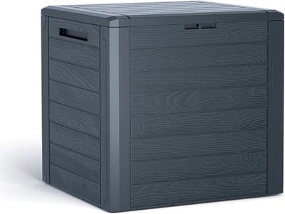 Prosperplast - Woodebox Tuinbox Kussenbox Afsluitbaar Kunststof 140 Liter Antraciet