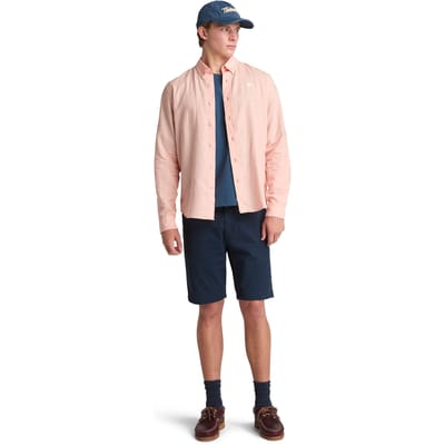 Timberland Cotton/linen Long Sleeve Shirt Tropic Peach Taglia: M | Camicie Casual Outlet | Uomo | Arancia