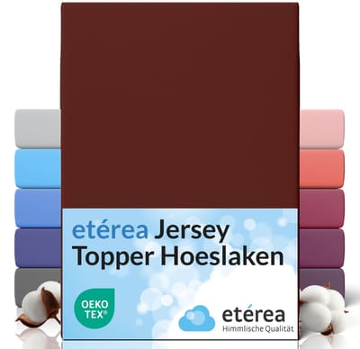 etérea Topper Jersey Hoeslaken 90x200 - 100x200 cm Oekotex Made in Green - 100% katoen - Blauw