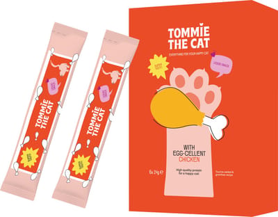 Tommie the Cat - 72 x 14 gr - liquid kattensnacks - kip - hoog vleespercentage - gezonde lekkere kattensnoepjes