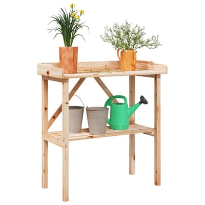 vidaXL - Plantentafel - met - schap - 78x38x82,5 - cm - massief - vurenhout