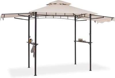 Paviljoengril voor de tuin - Opklapbare zon- en regenbescherming met opbergruimte, 235 x 242 x 145 cm