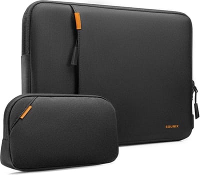 Sounix Laptophoes 13 inch - Laptoptas Universeel - Laptop sleeve met organizer etui - Zwart