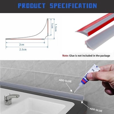 Badkuip cover - Grijs - 15 x 25 mm - Siliconen Afdichtstrip voor Waterkering - Voor Douche en Badkamer