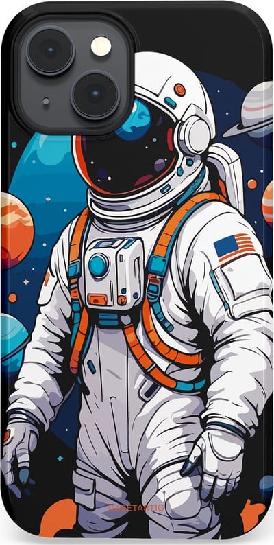 Casetastic Hoesje Geschikt voor Apple iPhone 14 Plus Magsafe - Stijlvolle Beschermende Duo-layer Case - Astronaut in space