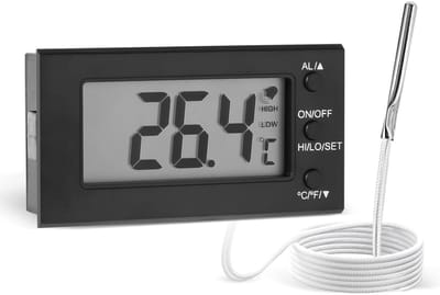 Oneay Digitale oventhermometer (-58°F tot 572°F / -50°C tot 300°C) – met sonde, alarmen voor hoge en lage temperaturen, lcd-display en omschakeling tussen Celsius en Fahrenheit.