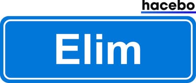Hacebo - Plaatsnaam Sticker - 29x10 CM - Elim sticker - Verkeersborden sticker - grappige cadeaus - Elim