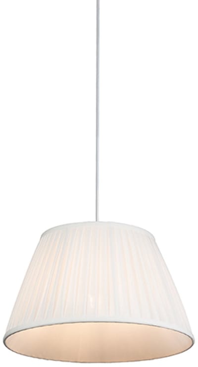 QAZQA Plisse - Retro Hanglamp - 1 lichts - Ø 350 mm - Wit - Woonkamer | Slaapkamer | Keuken