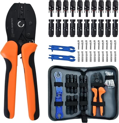 Zonne Energie Gereedschap - Crimper Set - Paneel Installatie - Complete Kit - Zwart