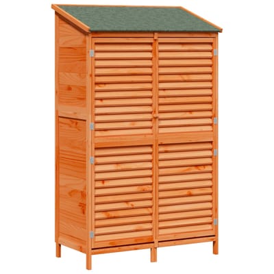 vidaXL - Tuin - Shed - Bruin - 106 - x - 56 - x - 176,5 - cm - Massief - Vurenhout