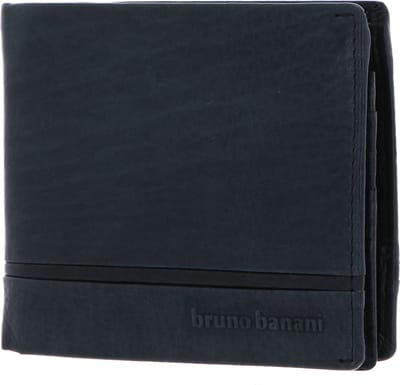 bruno banani Leren Portemonnee Frankfurt Wallet With Flap Black Zwart