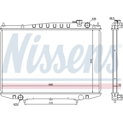 Radiator, motorkoeling NISSENS 67356