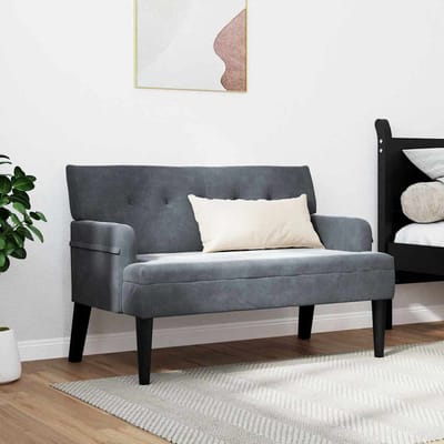 vidaXL - Chesterfield - Bank - Donkergrijs - 112 - x - 65,5 - x - 75 - cm - Fluweel
