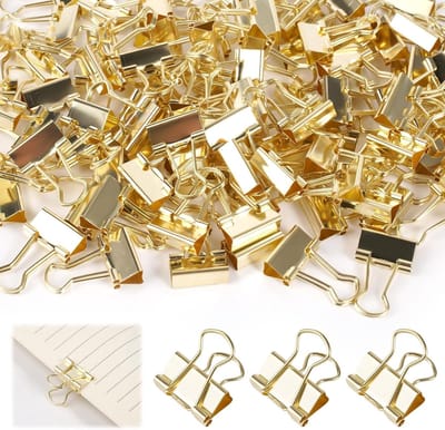 Folding Back Staples 19mm - 100 Stuks Gouden Klemmen, Metalen Clips voor Kantoor, School en Thuisgebruik