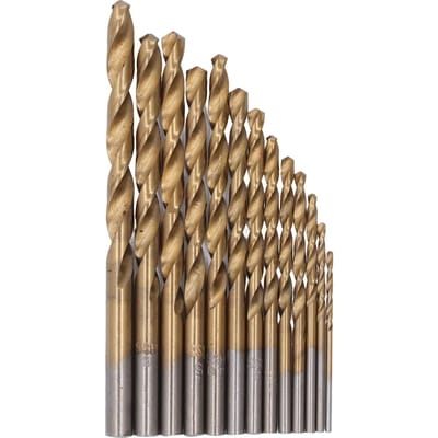 13 Pièces Forets Hélicoïdaux Changement Rapide HSS pour Coupe Bois Métal 1.5?Queue 6,5 mm avec ÉtuiOr
