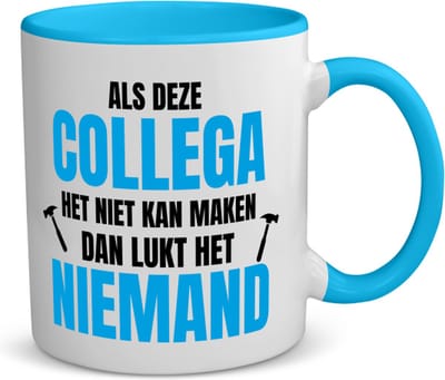 Akyol - als deze collega koffiemok - theemok - blauw - Collega - een collega - werk - afscheidscadeau - verjaardagscadeau - kado - 350 ML inhoud