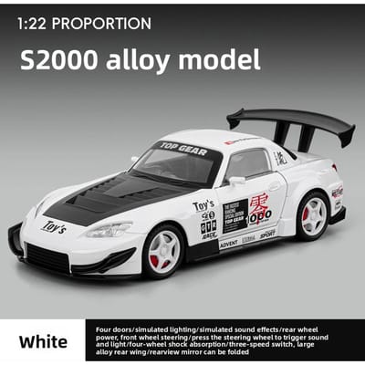 Simulatie 1:22 S2000 Legering Sportwagen Model Track Gemodificeerd Diecast Metaal Raceauto Speelgoed Collectie Miniature Voiture Cadeau