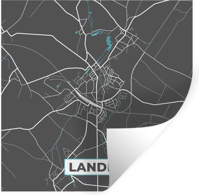 Muurstickers - Sticker Folie - België – Landen – Stadskaart – Kaart – Blauw – Plattegrond - 100x100 cm - Plakfolie - Muurstickers Kinderkamer - Zelfklevend Behang XXL - Zelfklevend behangpapier - Stickerfolie