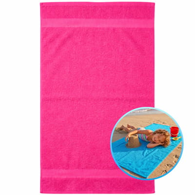 Funnies Kinderstrandlaken 70x140cm Fuchsia - Strandlaken Voor Kinderen - 100% Katoen