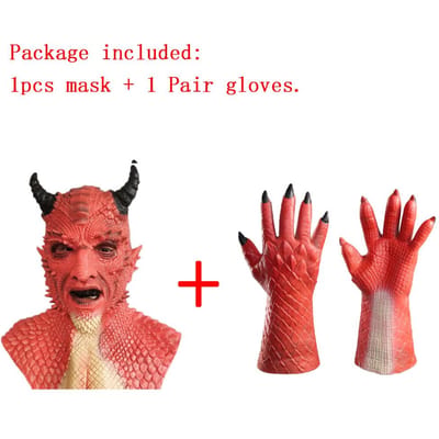 Cosplay Seigneur de l'Horreur Boss Roi des Mensonges Diablo Belial Demon Baie Masque d'Halloween Couvre-Tête Complet Gants Griffes Accessoires de Fête